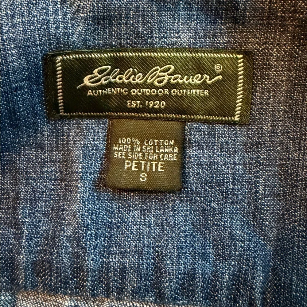 Eddie Bauer Button-Up Denim Jean Jacket 100% Cotton Women's Petite Small